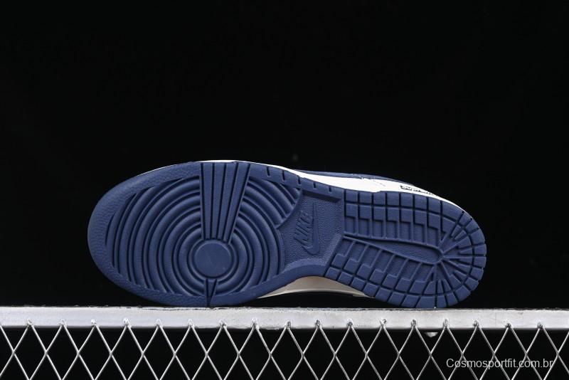 Nike SB Dunk Low Supreme Collaboration Grey Blue Woven Label Anniversary High-End Custom Low-Top Casual Skate Shoes - BB7518-026